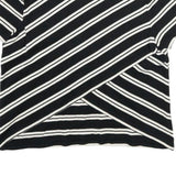 WHISTLES Womens Black & White Striped Basic Short Sleeve Crew Neck Top UK 12