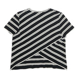 WHISTLES Womens Black & White Striped Basic Short Sleeve Crew Neck Top UK 12