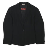 MAX MARA Womens Black Studio Jacket S Polyester Blend Classic Fit Button Closure