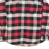 HERITAGE Mens Red Black & White Checked Flannel Shirt XL Long Sleeve Cotton