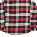 HERITAGE Mens Red Black & White Checked Flannel Shirt XL Long Sleeve Cotton