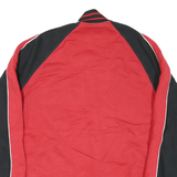 TRUE RELIGION Mens Red & Black Varsity Jacket M Cotton Blend Button Bomber Zip