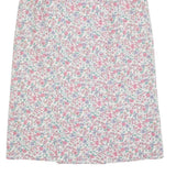 Womens White Floral Pattern Midi Woven Skirt M Casual Summer Everyday