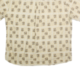 WOOLRICH Mens Beige Cotton Button-Down Short Sleeve Shirt 2XL
