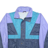 FUTURA Womens Blue & Lilac Colourblock Zip Jacket L Polyester Blend Lightweight