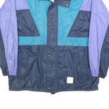 FUTURA Womens Blue & Lilac Colourblock Zip Jacket L Polyester Blend Lightweight