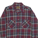 ST JOHN'S BAY Mens Maroon & Blue Plaid Shirt XL Button Cotton Casual