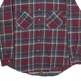 ST JOHN'S BAY Mens Maroon & Blue Plaid Shirt XL Button Cotton Casual