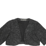 ZARA BASIC Womens Grey Wool Blend Cropped Jacket L Woolblend Short Sleeve