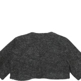 ZARA BASIC Womens Grey Wool Blend Cropped Jacket L Woolblend Short Sleeve