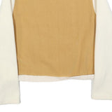 FILA Womens Beige & Cream Logo Crew Neck S Sweatshirt Pocket Drawstring Waist