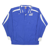 NIKE Mens Blue & White Football Track Jacket XL Polyester Blend Zip Sportswear