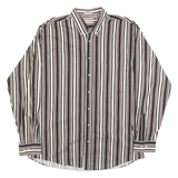 NATURAL ISSUE Mens Black & Cream Striped Shirt L Cotton Button Down Casual