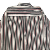 NATURAL ISSUE Mens Black & Cream Striped Shirt L Cotton Button Down Casual