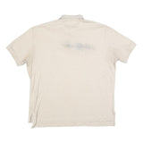 POLO RALPH LAUREN Mens Cream Short Sleeve Plain L Cotton Blend Polo Shirt