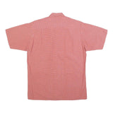 KENZO Mens Red Check Shirt S Cotton Short Sleeve Button Front Casual