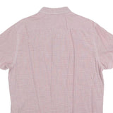 TIMBERLAND Mens Red & White Check Shirt L Button Down Short Sleeve Casual