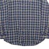 TOMMY HILFIGER Mens Blue & White Check Shirt XL Long Sleeve Cotton Casual