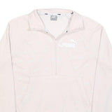 PUMA Womens Pink 1/4 Zip S Sweatshirt Cotton Blend Sportswear Casual