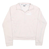 PUMA Womens Pink 1/4 Zip S Sweatshirt Cotton Blend Sportswear Casual