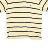 NAUTICA Mens Yellow & Navy Striped Short Sleeve Polo Shirt XL Cotton Blend