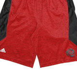 ADIDAS Mens Red & Black Casual Sports Shorts L W26 Polyester Blend Drawstring