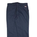 RED KAP Mens Cotton Blend Navy Regular Fit Straight Leg Trousers W38 L30
