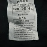 Carhartt Chinos - 34W 32L Black Cotton Blend