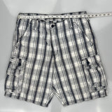Lee Checked Cargo Shorts - 36W 10L Blue Cotton