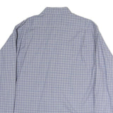 TOMMY HILFIGER Mens Blue & White Checked Shirt L Classic Cotton Long Sleeve