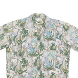 COOKE STREET Mens White Green Hawaiian Shirt L Cotton Tropical Print Relaxed Fit