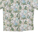 COOKE STREET Mens White Green Hawaiian Shirt L Cotton Tropical Print Relaxed Fit
