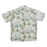 COOKE STREET Mens White Green Hawaiian Shirt L Cotton Tropical Print Relaxed Fit