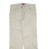 BIAGGINI Womens Regular Beige Cotton Blend Zip Trousers W36 L32 Casual Cargo