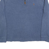 POLO RALPH LAUREN Mens Blue Plain Jumper Quarter Zip Basic Knit M Cotton Blend