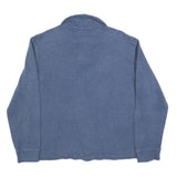 POLO RALPH LAUREN Mens Blue Plain Jumper Quarter Zip Basic Knit M Cotton Blend