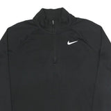 NIKE Womens Black 1/4 Zip Sweatshirt M Sports Training Athletic Pullover