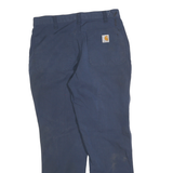 CARHARTT Mens Cotton Blend Navy Relaxed Straight Trousers W30 L30 Workwear Zip