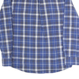 TOMMY HILFIGER Mens Blue Plaid Shirt L Classic Fit Button Up Long Sleeve