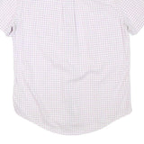TOMMY HILFIGER Mens White & Pink Checked Shirt M Short Sleeve Button Down Cotton