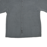 BARACUTA Mens Grey Short Sleeve Shirt L Button Down Collar Casual Comfortable