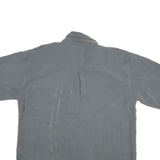 BARACUTA Mens Grey Short Sleeve Shirt L Button Down Collar Casual Comfortable
