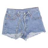 LEVI'S Womens Shorts Blue Denim Cut-Off XS W24 Retro Casual Summer