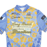 Mens Blue & Yellow Long Beach International City Bank Marathon Graphic T-Shirt L