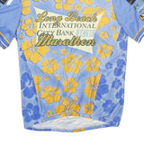 Mens Blue & Yellow Long Beach International City Bank Marathon Graphic T-Shirt L