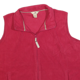 WOOLRICH Womens Red Fleece XL Zip Up Sleeveless Casual Outdoor Vest Jacket