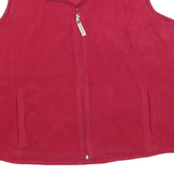 WOOLRICH Womens Red Fleece XL Zip Up Sleeveless Casual Outdoor Vest Jacket