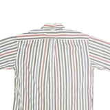 TOMMY HILFIGER Mens White & Red Striped Shirt 2XL Cotton Button Front Casual