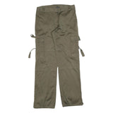 MASSIO Womens Relaxed Green Cargo Trousers W28 L30 Polyester Blend Zip Pocketed