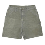 CARHARTT Mens Shorts Green Casual Cotton Blend M W32 Workwear Relaxed Fit